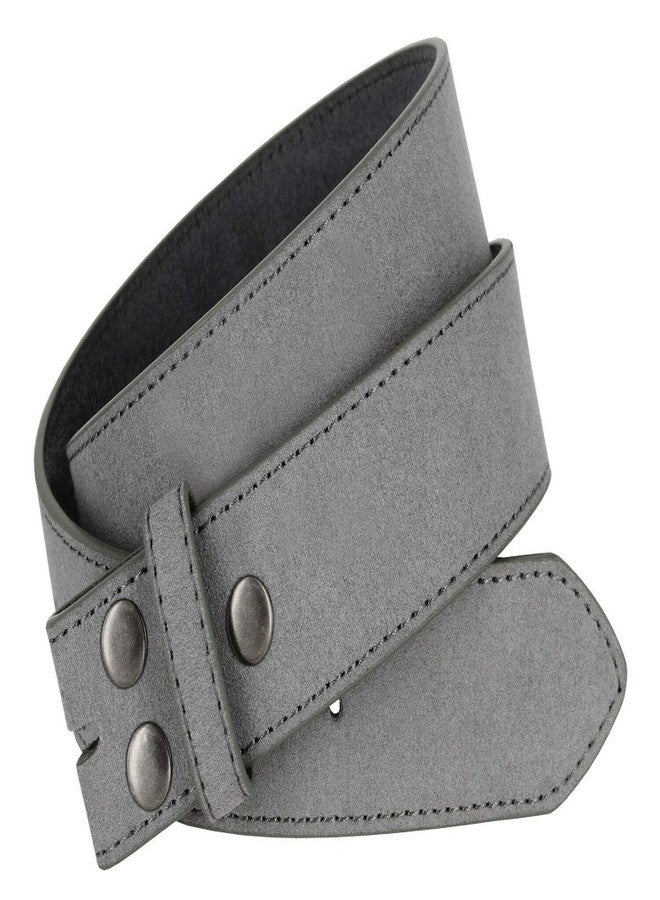 Belts.com Square Buckle Casual Jean Suede Leather Belt 1 1/2" Wide (Gray, 44) - Image 3